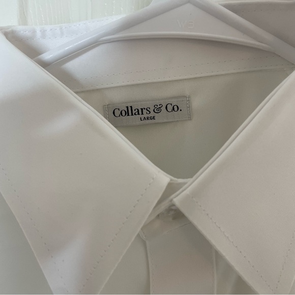 NWOT Collars & Co White Quattro Flex English Spread Collar Dress Shirt Large - Picture 4 of 6